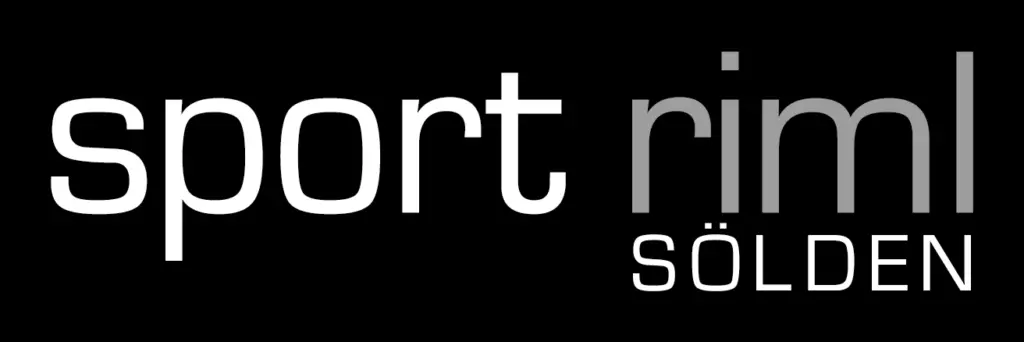Logo von Sport Riml Sölden mit schwarzem Hintergrund